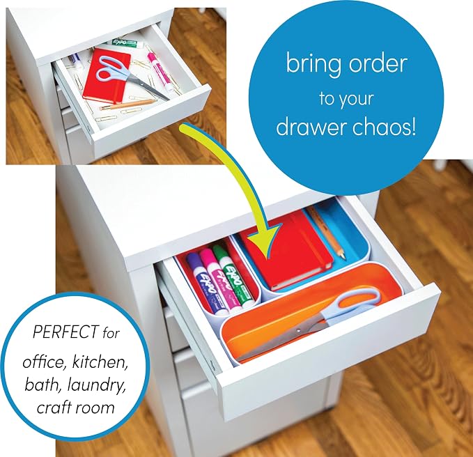 Three by Three Seattle 3 Piece Shallow Metal Organizer Tray Set - Image 3