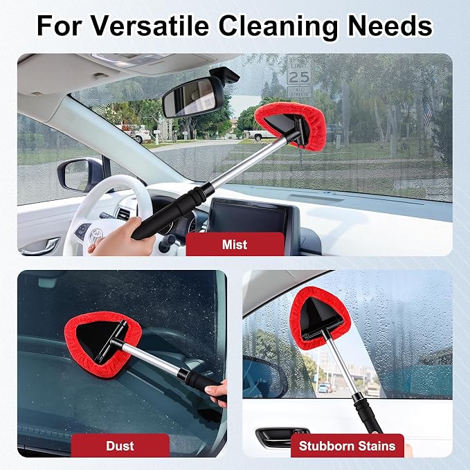 JUSTTOP Windshield Cleaner Tool, Car Interior and Exterior Window Cleaning Kit - Image 8