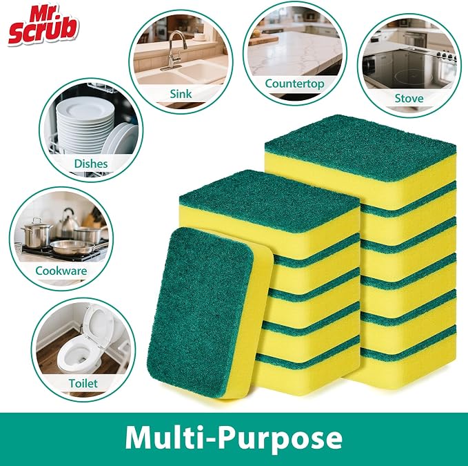 Mr. Scrub Sponges Kitchen Scrub Dish Sponge Scouring Pad, 48 Pack Cleaning - Image 6