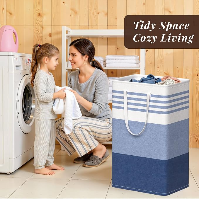 WOWBOX 2 Pack Laundry Baskets, Collapsible Dirty Clothes Laundry Hampers - Image 7