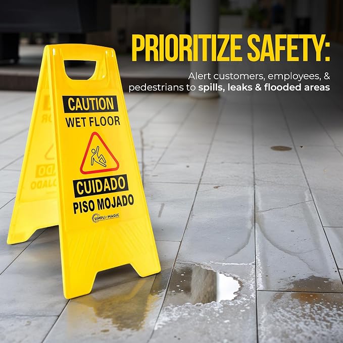 Simpli-Magic 24" Height Wet Floor Caution Signs, 6 Pack – Double-Sided - Image 5
