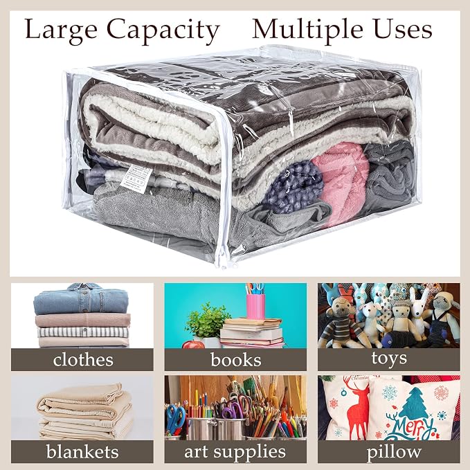 Shappy 6 Packs Clear Plastic Storage Bags - Image 7