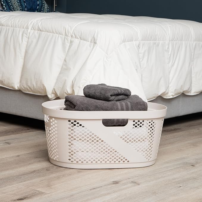 Mind Reader 40L Laundry Basket, Clothes Hamper, Premium Wicker Design - Image 2