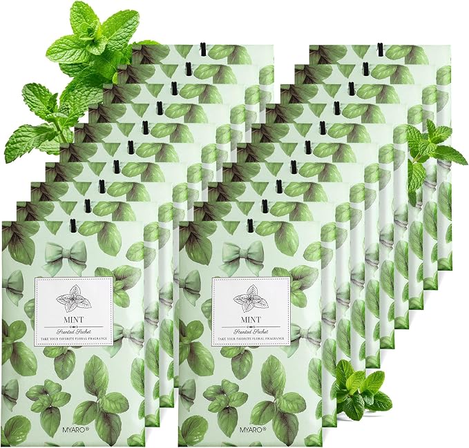 MYARO 20Pcs Peppermint Scented Sachets, Closet Deodorizer Car Air Freshener - Image 8