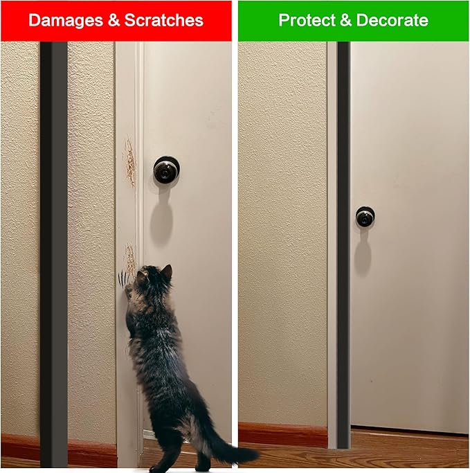 Wall Corner Protector, Walls Edge Protector, Self-Adhesive Wall Corner Guards, PVC Double Side Edge Protector, Furniture Stairs Guard (Black, 2pcs x 47.2" L x 1.97" W)