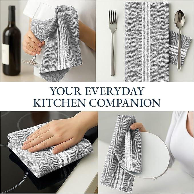 LANE LINEN Kitchen Dish Towels 100% Cotton Absorbent Lint-Free 12 Pack - Image 7