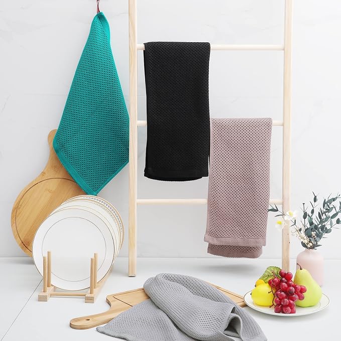 Homaxy 100% Cotton Waffle Weave Kitchen Dish Towels 6-Pack, Ultra Soft - Image 6