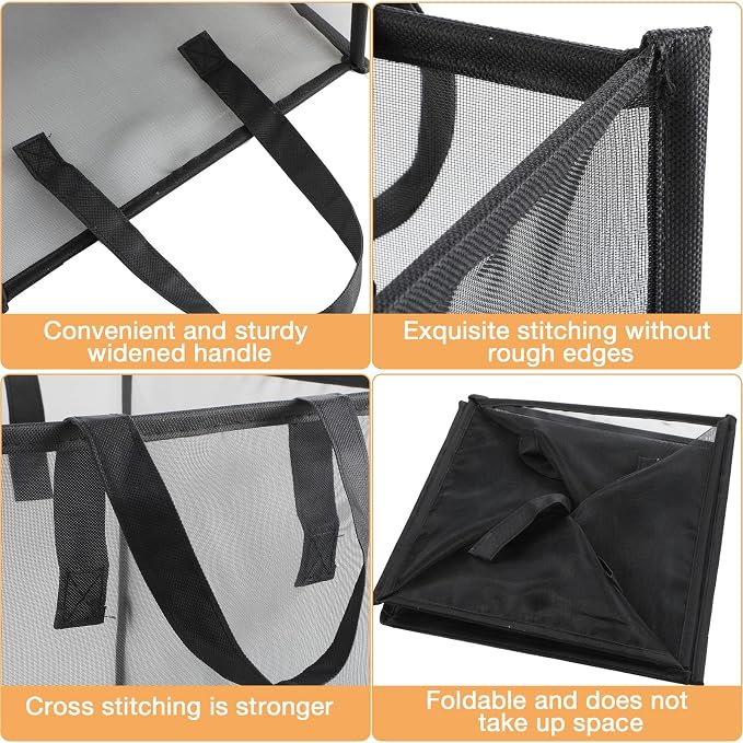 Zopeal 1 Pack Collapsible Mesh Laundry Basket, Single-layer | 13 Inch Square - Image 4