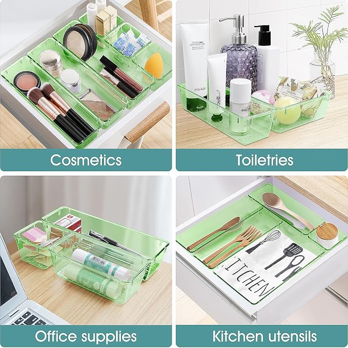 25 PCS Plastic Drawer Organizer Set, Makeup Organizers and Storage Bins | 4 - Image 5