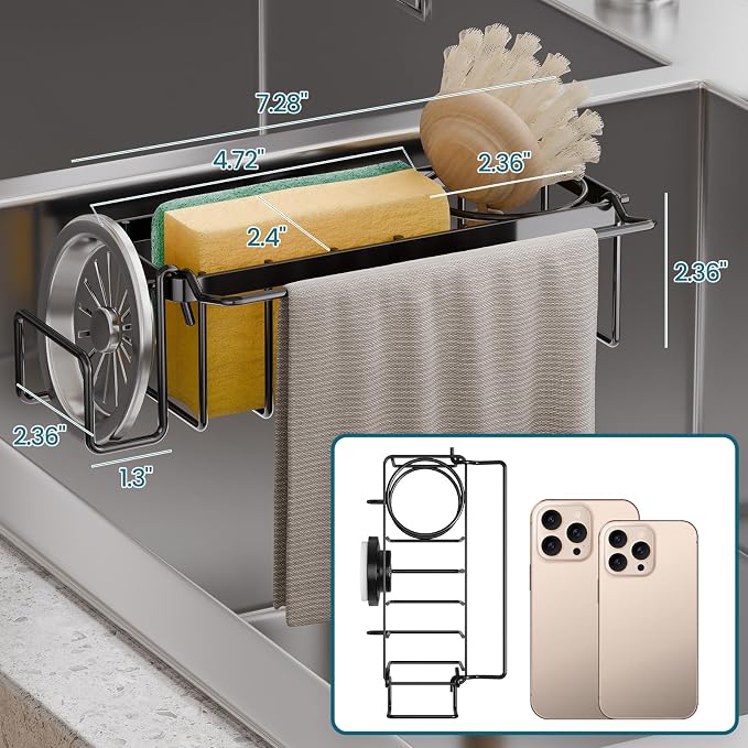 TAILI 4-in-1 Sponge Holder for Kitchen Sink - Image 2