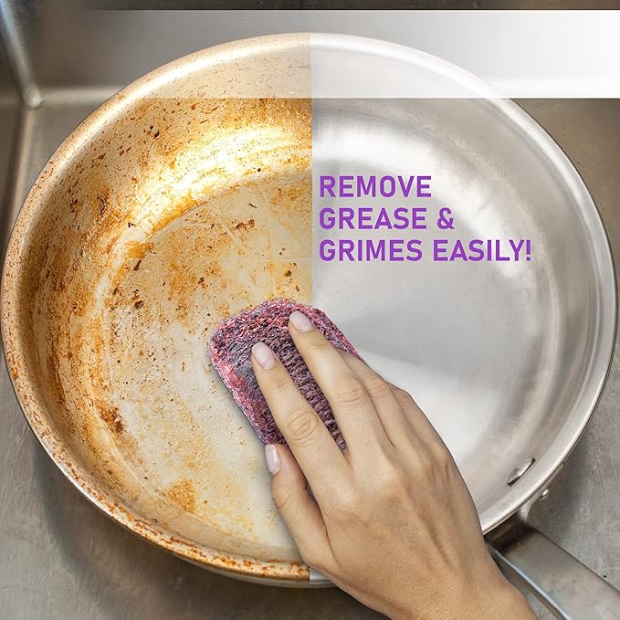 SteadMax 60 Steel Wool Soap Pads, Pre-Soaped Metal Scouring Pads for Easy Cleaning of Pots, Pans, Ovens and Dishes (60 Pack)