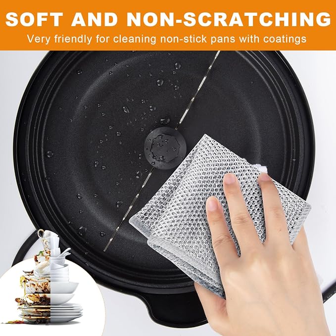 20 Pcs New Upgrade 3-Layer Metal Dish Cloth, 7.87x7.87 Inch Cleaning Cloth - Image 7