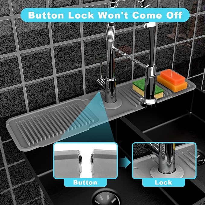 Folding sink splash guard behind faucet-faucet mat - Image 4