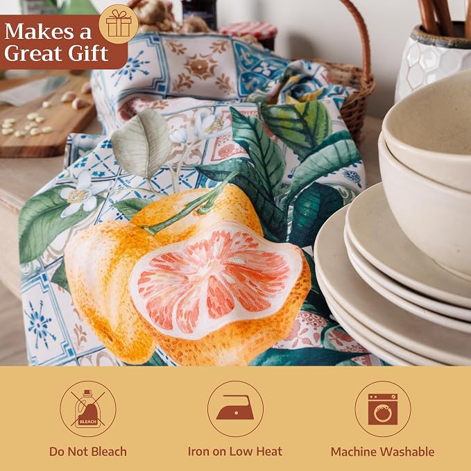 Maison d' Hermine Kitchen Towels Set of 3 Reusable 100% Cotton 27.50" x 20" - Image 5