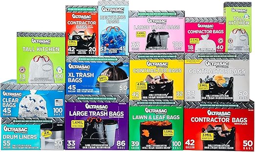 Ultrasac Heavy Duty 45 Gallon Trash Bags Huge 50 Count/w Ties) - Image 5