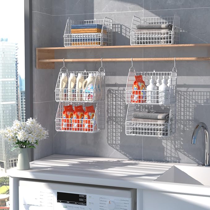 PUPPYCUTE Hanging Closet Organizer and Storage, Clothes Hanging Shelves Wire - Image 5