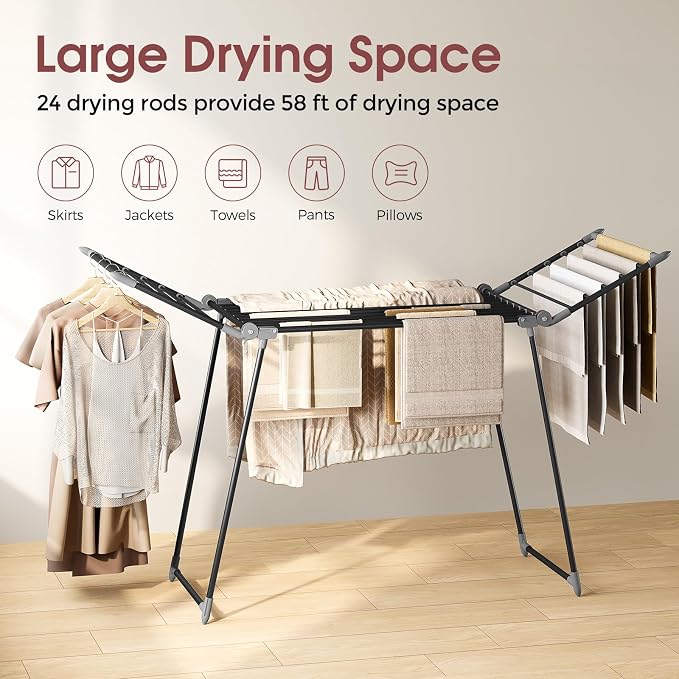 Clothes Drying Rack, Large Capacity Drying Rack, 37lbs Hold, Foldable Drying - Image 5