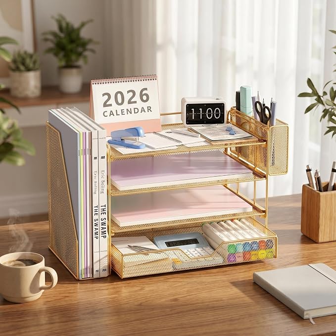 Desk Organizers and Accessories, 4-Tier Desktop File Organizer - Image 3