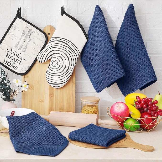 Homaxy 100% Cotton Waffle Weave Kitchen Dish Cloths 12-Pack, Ultra Soft - Image 6