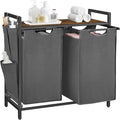 VASAGLE Laundry Hamper with Shelf, 2 Pull-Out Bags, 2 x 12.1 Gallons by Unknown