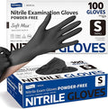 Supmedic Soft Max Disposable Nitrile Exam Gloves, Powder-Free Black 100 Ct by Supmedic