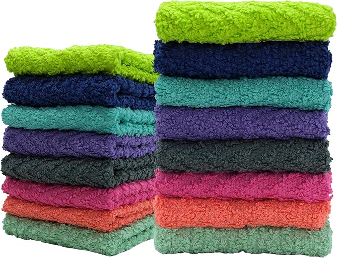 ZUPERIA Zigzag Multicolor Wash Cloths -24 Pack -12" x 12"- Highly Absorbent - Image 4