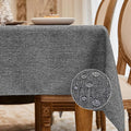 BALCONY & FALCON Small Square Tablecloth Washable Wrinkle Resistant and Water Proof Table Cloth Decorative Linen Tablecloths for Bedside End Table Bedroom Nightstand (Gray, 35x35)