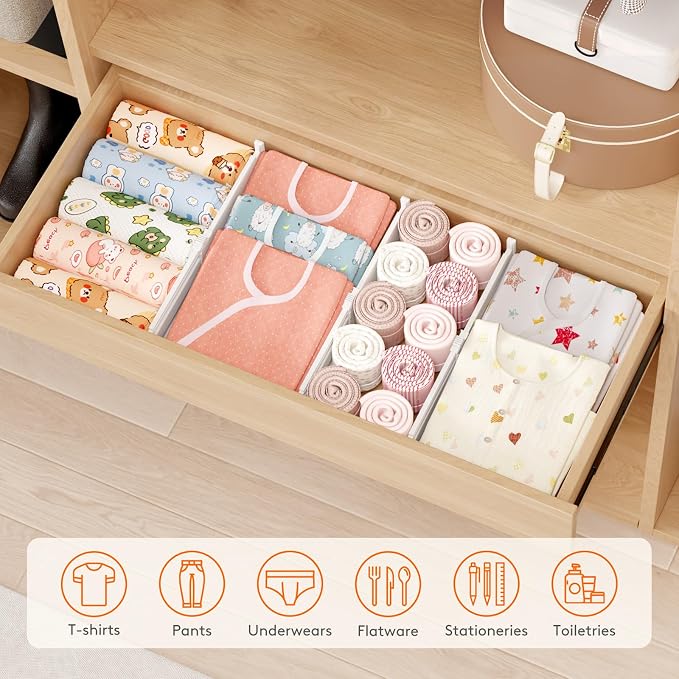 Lifewit 5 Pack 4" High Drawer Dividers, Adjustable Drawer Organizer Clothes | - Image 9