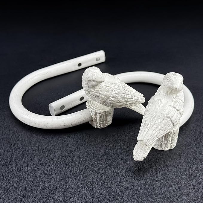 Curtain Drapery Holdbacks with Resin Bird, Wall Mount Drapery Hooks Holders - Image 5