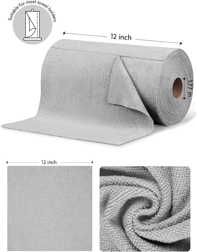 Fantasticlean Microfiber Cleaning Cloth Rolls- 675 Sheets | 12'' by 12'' - Image 6