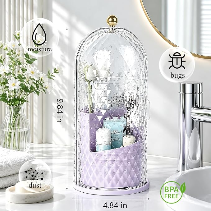 Toothbrush Holder with Cover for Bathroom Countertop, Toothpaste, Self Draining - Image 2