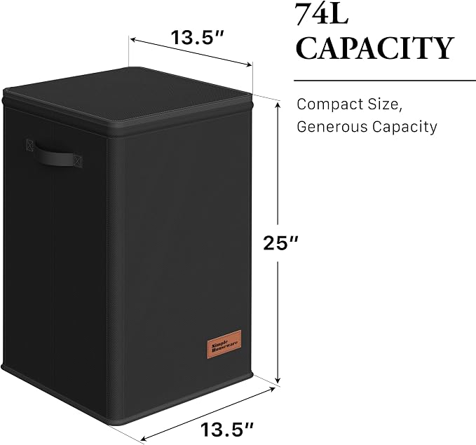 Simple Houseware Foldable Laundry Hamper Basket - Image 2