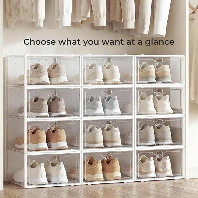 Pinkpum 15 Pack X-Large Shoe Storage Boxes, Shoe Organizer Clear Stackable - Image 6