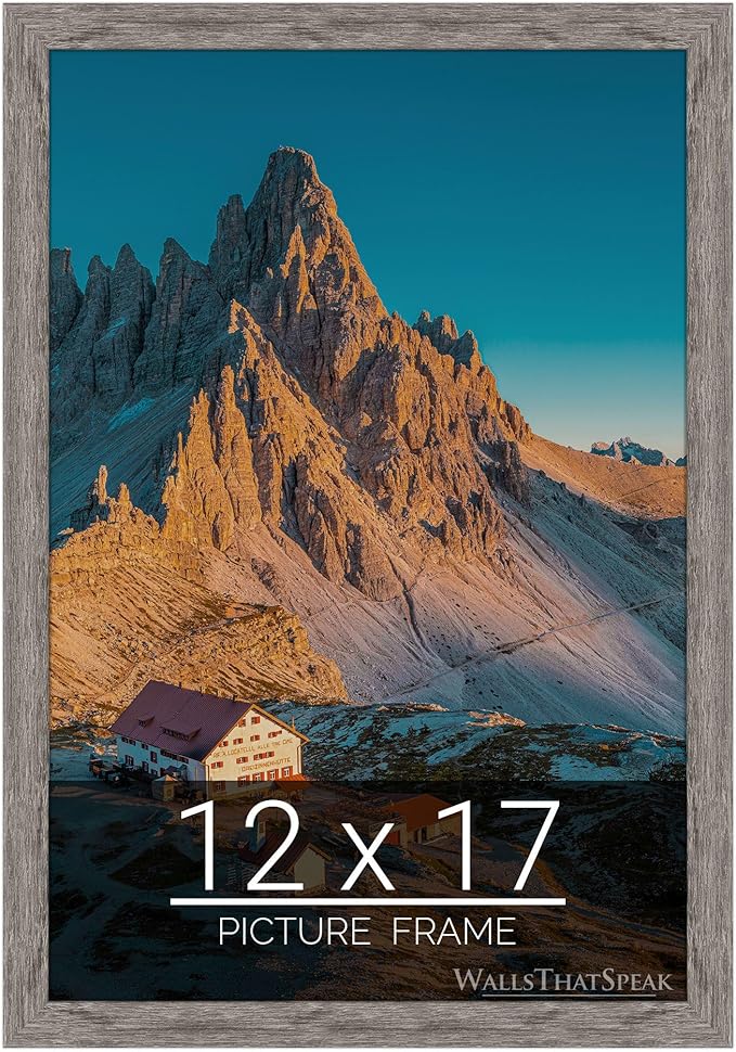 wallsthatspeak 12x17 Gray Barnwood Picture Frame for Puzzles Posters Photos or Artwork