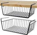 2Pcs Under Shelf Basket Metal Wire Under Cabinet Basket by ELEATTRUN