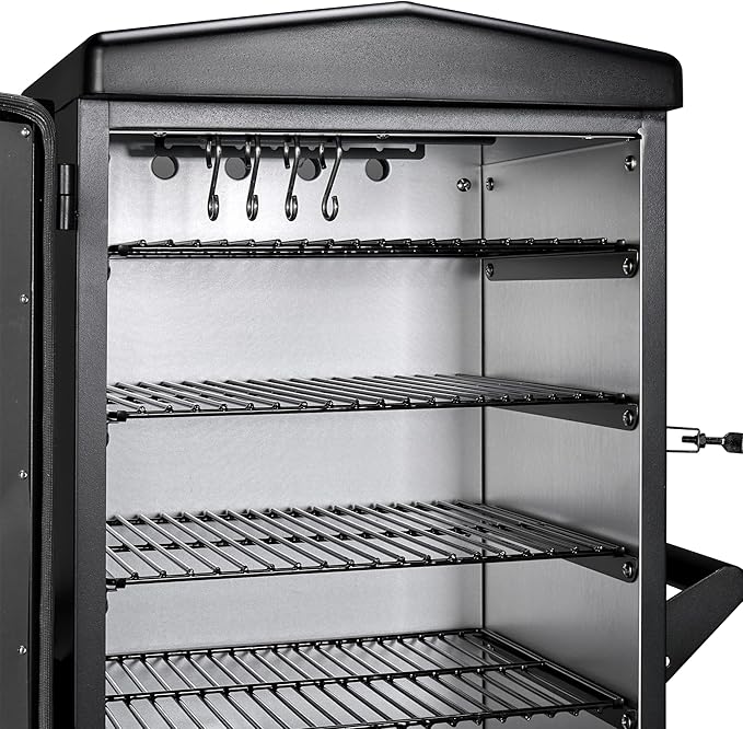Digital Electric Smoker with Cover, LED Display Build in Meat Probe Large Capacity BBQ Smokers, 4 Racks Smoke More with 633 sq in Cooking Area