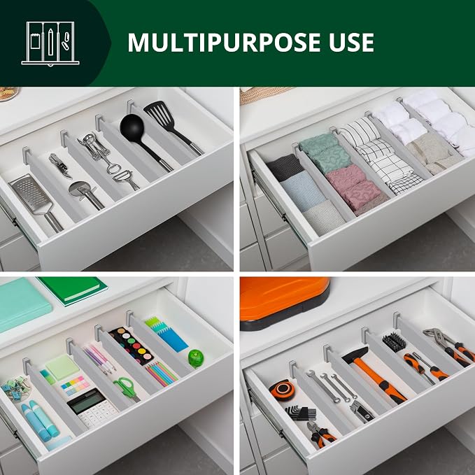 Bamboo Drawer Dividers Organizers, Adjustable Drawer Separator Splitters - Image 7