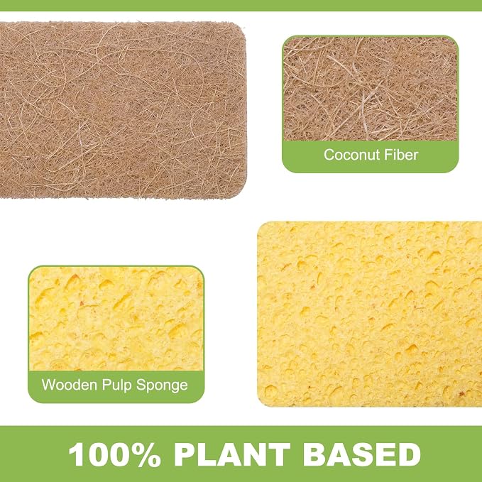 Yolaist 12 Pack Non-Scratch Scrub Sponge, Natural Kitchen Sponges - Image 2