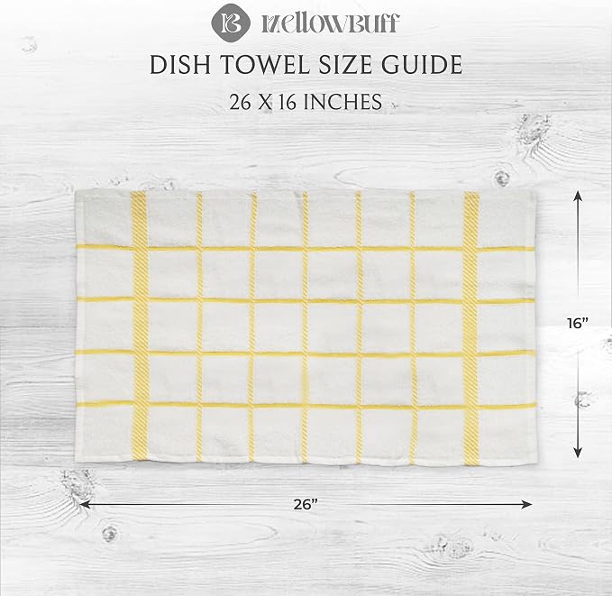 100% Cotton Terry Dish Towels, 4 Pack Checks, 16 x26 Inches, Super Soft and - Image 4