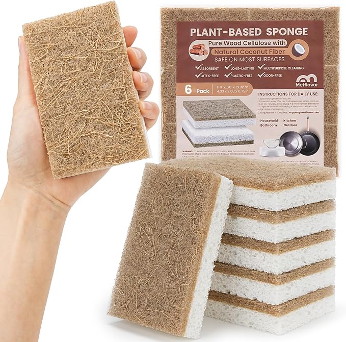 Metflavor Kitchen Sponges, Natural Sponge by Metflavor