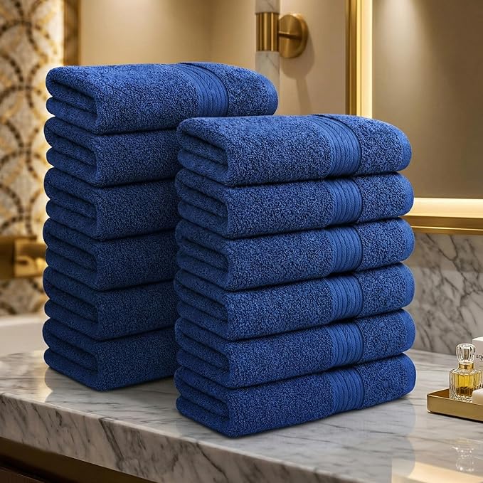 100% Cotton Hand Towels 18x28 Inches, 600 GSM, Soft & Absorbent - Image 2