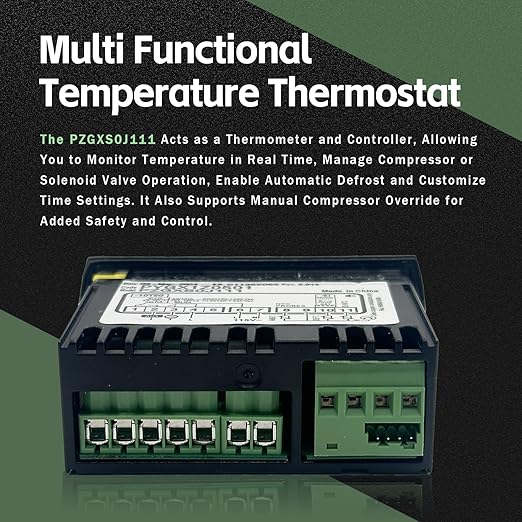 PZGXS0J111 Temperature Controller with 2 NTC Temperature Sensor Probe 115V Refrigeration Cooler Control Fit for Carel and All Refrigerator Types