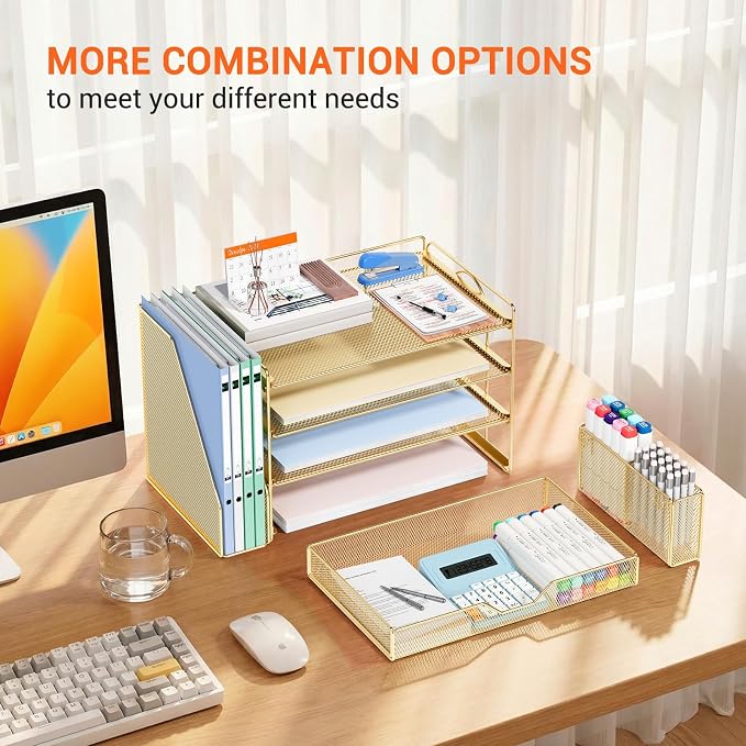 Desk Organizers and Accessories, 4-Tier Desktop File Organizer - Image 6