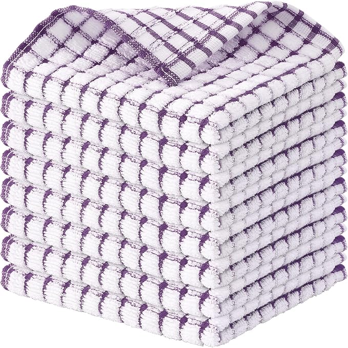 Kitinjoy Cotton 8 Pack Terry Kitchen Dish Cloths by Kitinjoy