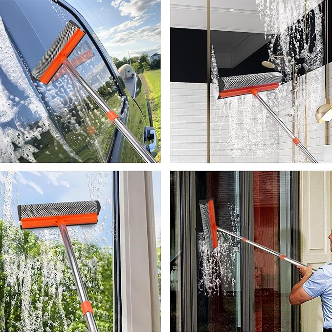 Window Squeegee for Window Cleaning, Squeegee Window Cleaner Tool 2 in 1 Car - Image 5