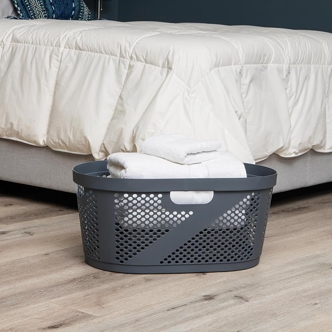 Mind Reader 40L Laundry Basket, Clothes Hamper, Premium Wicker Design - Image 2