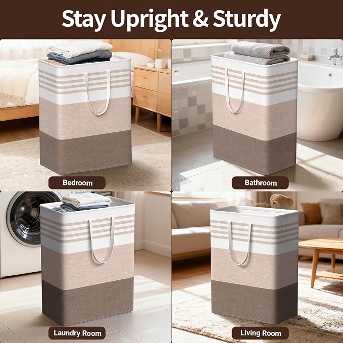 WOWBOX 2 Pack Laundry Baskets, Collapsible Dirty Clothes Laundry Hampers - Image 6