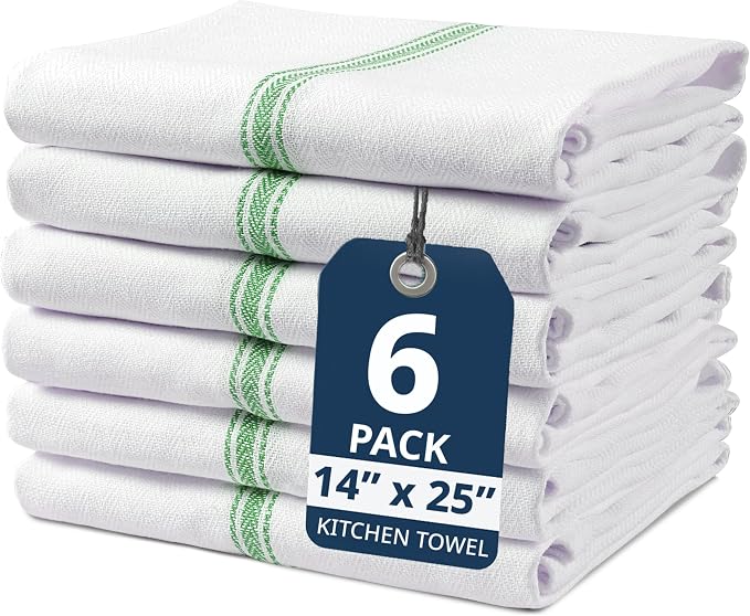 LANE LINEN Kitchen Drying Towels 100% Cotton Absorbent Lint-Free 6 Pack by LaneLinen