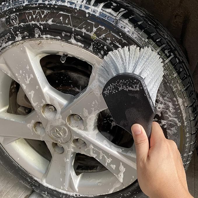 Wheel & Tire Brush for Car Rim, Soft Bristle Car Wash Brush, Cleans Tires & - Image 5