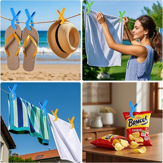 Beach Towel Clips Plastic Clothespins 12pcs Clothes Pins - Image 6